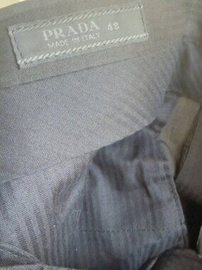 Prada Men’s Black Dress Pants Size 48 Made in Italy Tailored Luxury Trousers